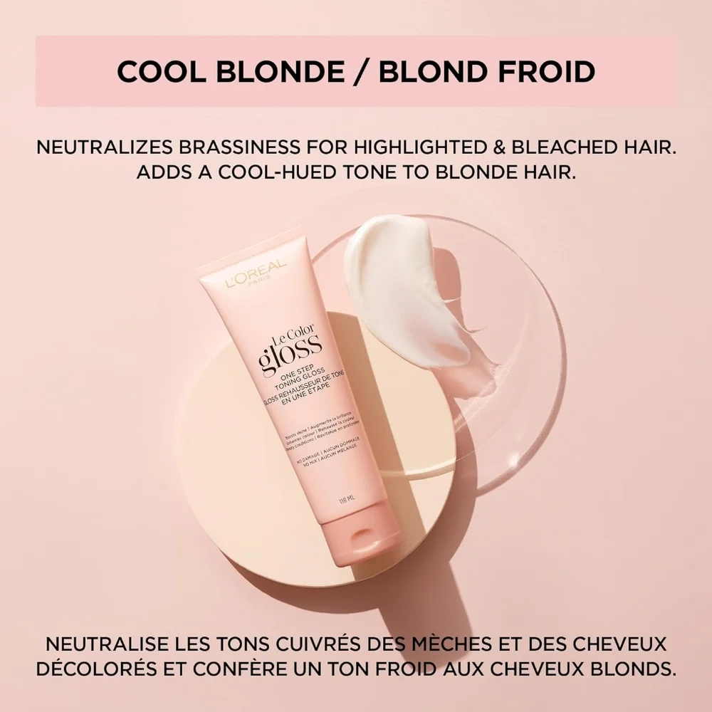 L'Oreal Paris Le Color One Step Hair Toning Gloss, Cool Blonde, 4 Ounce - Picture 5 of 7